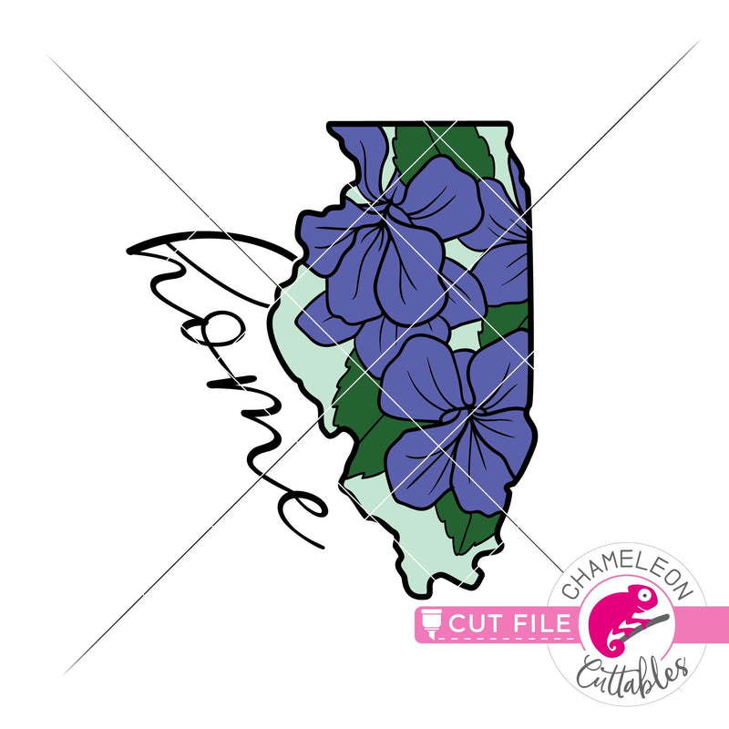 Illinois state flower violet home svg png dxf eps jpeg SVG DXF PNG Cutting File