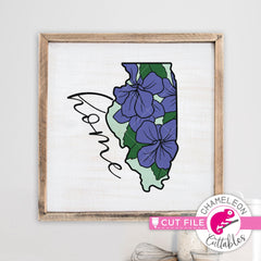 Illinois state flower violet home svg png dxf eps jpeg SVG DXF PNG Cutting File