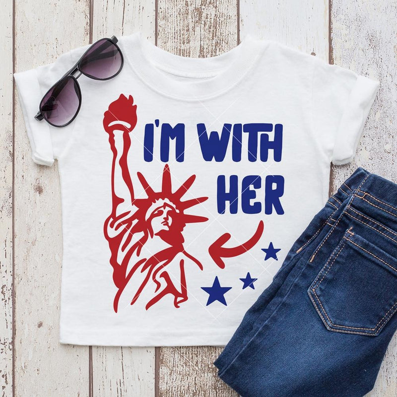 Im With Her - For Boys 4Th Of July Shirt Svg Png Dxf Eps Svg Dxf Png Cutting File
