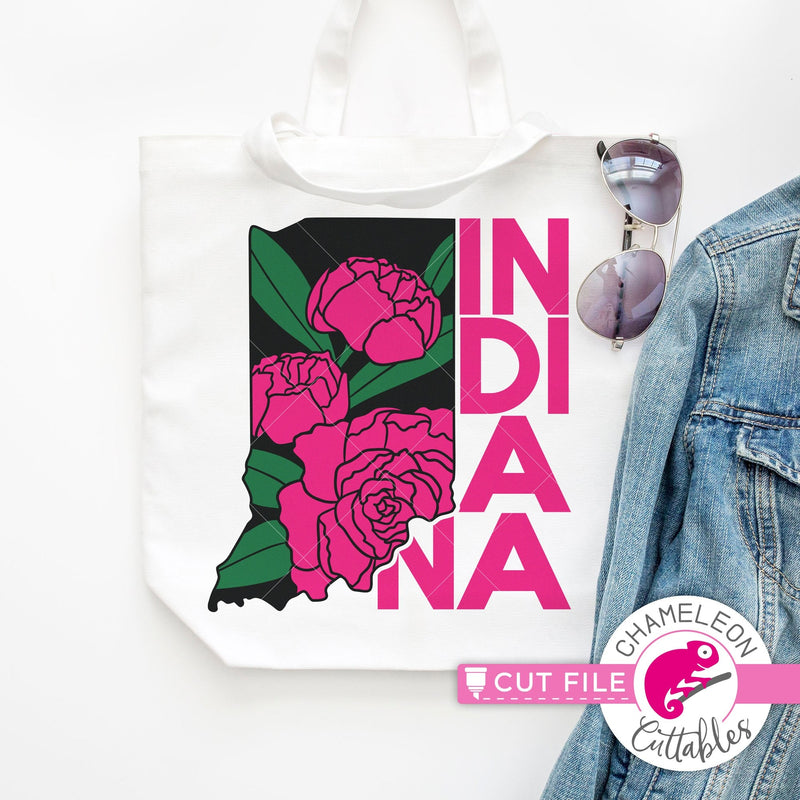 Indiana state flower peony svg png dxf eps jpeg SVG DXF PNG Cutting File