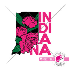Indiana state flower peony svg png dxf eps jpeg SVG DXF PNG Cutting File