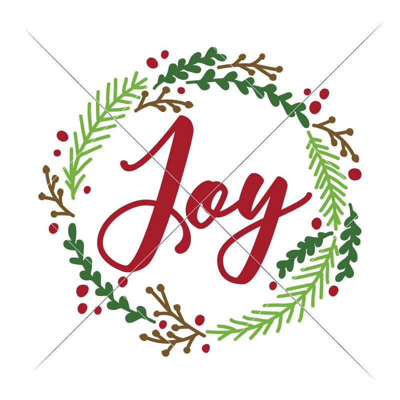 Joy Christmas Wreath Svg Png Dxf Eps Svg Dxf Png Cutting File