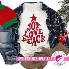 Joy Love Peace Christmas tree svg png dxf eps jpeg