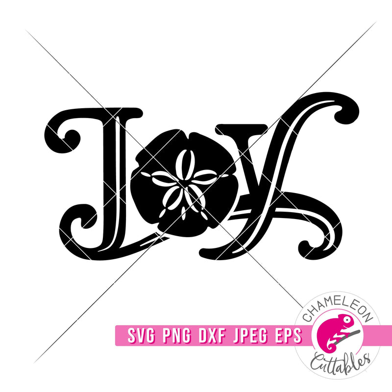 Joy Sand Dollar Beach Christmas svg png dxf eps jpeg SVG DXF PNG Cutting File