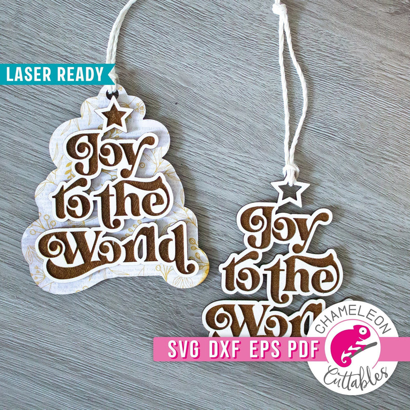 Joy to the world Christmas Sign and Ornament Bundle for Laser cutter svg dxf eps pdf SVG DXF PNG Cutting File