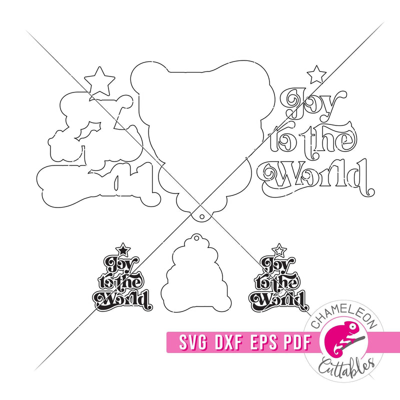 Joy to the world Christmas Sign and Ornament Bundle for Laser cutter svg dxf eps pdf SVG DXF PNG Cutting File
