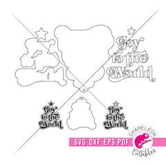 Joy to the world Christmas Sign and Ornament Bundle for Laser cutter svg dxf eps pdf SVG DXF PNG Cutting File