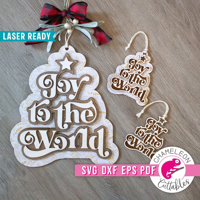 Joy to the world Christmas Sign and Ornament Bundle for Laser cutter svg dxf eps pdf SVG DXF PNG Cutting File