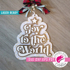 Joy to the world Christmas Sign and Ornament Bundle for Laser cutter svg dxf eps pdf SVG DXF PNG Cutting File