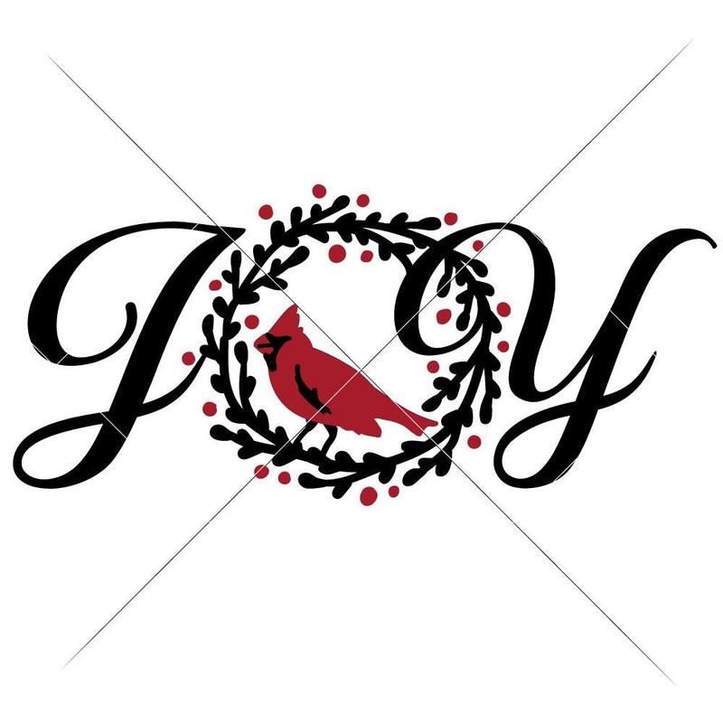 Joy With Cardinal Svg Png Dxf Eps Svg Dxf Png Cutting File