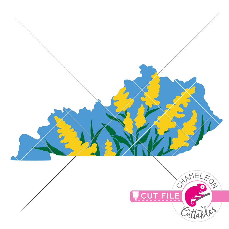 Kentucky state flower goldenrod layered svg png dxf eps jpeg SVG DXF PNG Cutting File