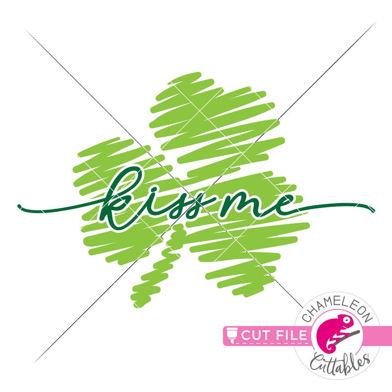 Kiss me clover St. Patricks Day svg png dxf eps jpeg SVG DXF PNG Cutting File