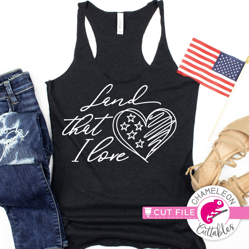 Land that I love 4th of July svg png dxf eps jpeg SVG DXF PNG Cutting File