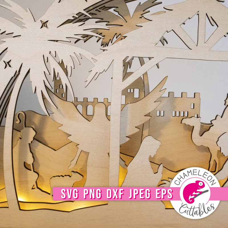 Large Christmas Arch Nativity laser svg png dxf eps jpeg SVG DXF PNG Cutting File