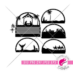 Large Christmas Arch Nativity laser svg png dxf eps jpeg SVG DXF PNG Cutting File
