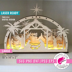 Large Christmas Arch Nativity laser svg png dxf eps jpeg SVG DXF PNG Cutting File