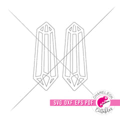 Crystal earring template for Laser cutter svg dxf eps pdf