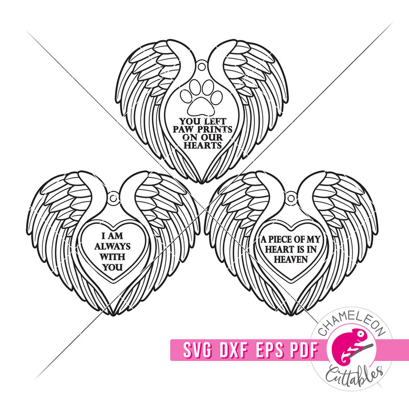 Angel Heart Bundle Christmas Ornament Laser svg dxf eps pdf