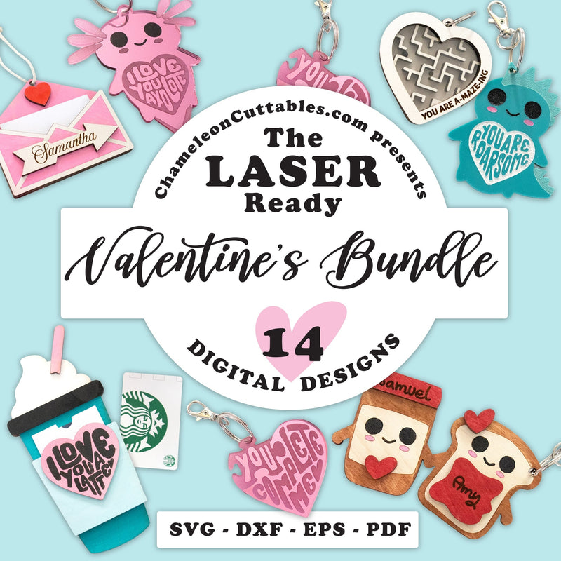 Laser Ready Valentine’s Bundle for Laser cutter svg dxf eps pdf SVG DXF PNG Cutting File