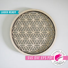Flower of Life Tray for Laser cutter svg dxf eps pdf