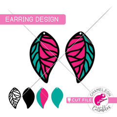 Leaf B Earring Template svg png dxf eps SVG DXF PNG Cutting File