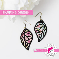 Leaf B Earring Template svg png dxf eps SVG DXF PNG Cutting File