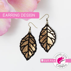 Leaf Earring Template svg png dxf eps SVG DXF PNG Cutting File