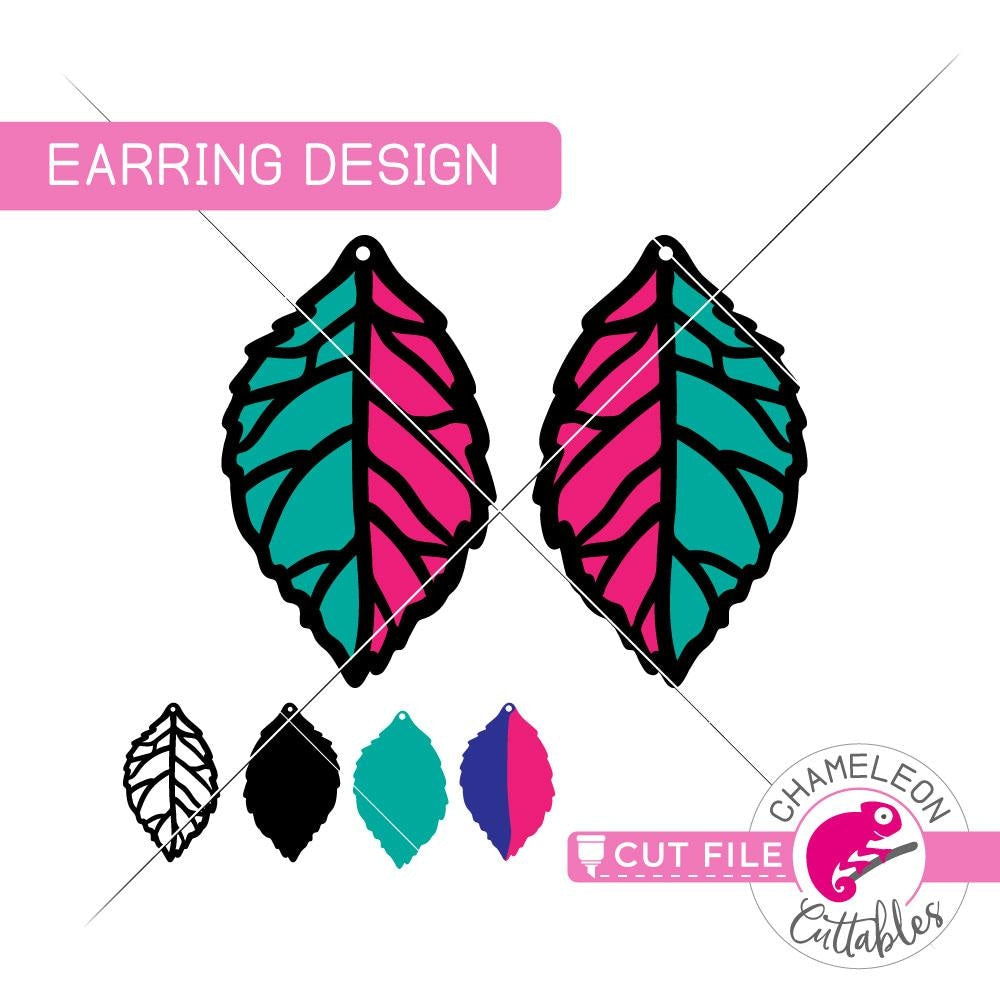 Feather Earring SVG, Faux Leather Earrings Template - OGCrafts