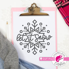 Let it snow Snowflake svg png dxf eps jpeg SVG DXF PNG Cutting File