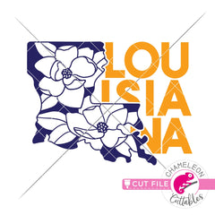 Louisiana state flower magnolia svg png dxf eps jpeg SVG DXF PNG Cutting File