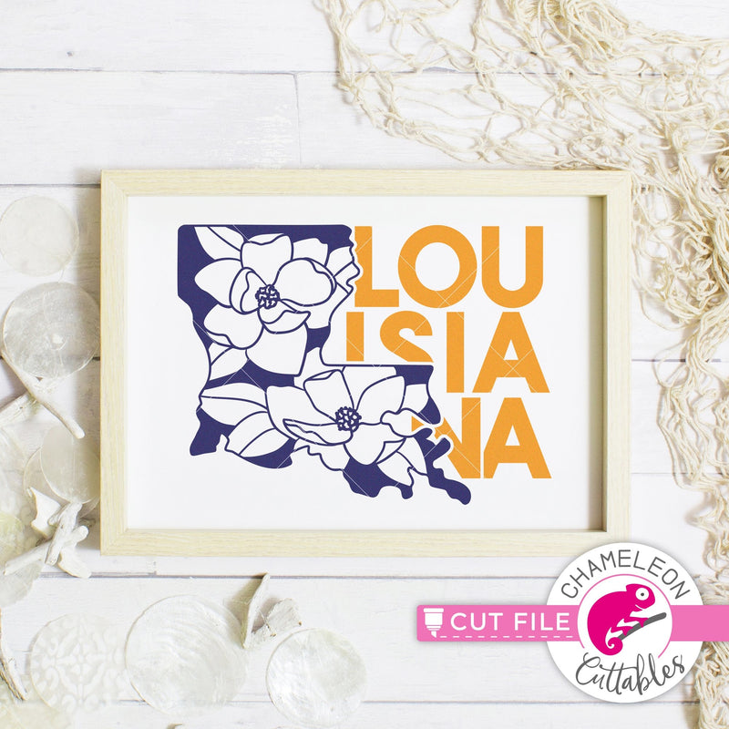 Louisiana state flower magnolia svg png dxf eps jpeg SVG DXF PNG Cutting File