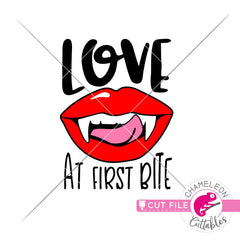 Love at first Bite Vampire Lips Halloween svg png dxf eps jpeg SVG DXF PNG Cutting File