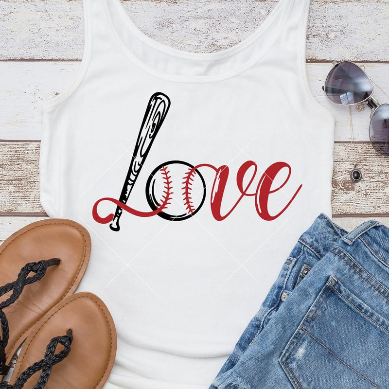 Love Baseball Bat Ball svg png dxf eps SVG DXF PNG Cutting File
