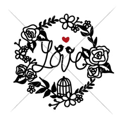 Love Birds Wreath Svg Png Dxf Eps Svg Dxf Png Cutting File