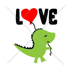 Love Dinosaur With Balloon Svg Png Dxf Eps Svg Dxf Png Cutting File