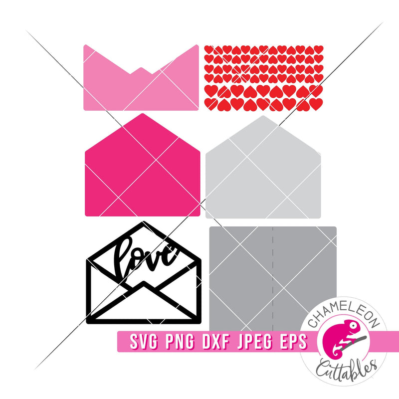 Love envelope shaker card svg png dxf eps jpeg SVG DXF PNG Cutting File