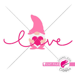 Love gnome with heart Valentines day svg png dxf eps jpeg SVG DXF PNG Cutting File