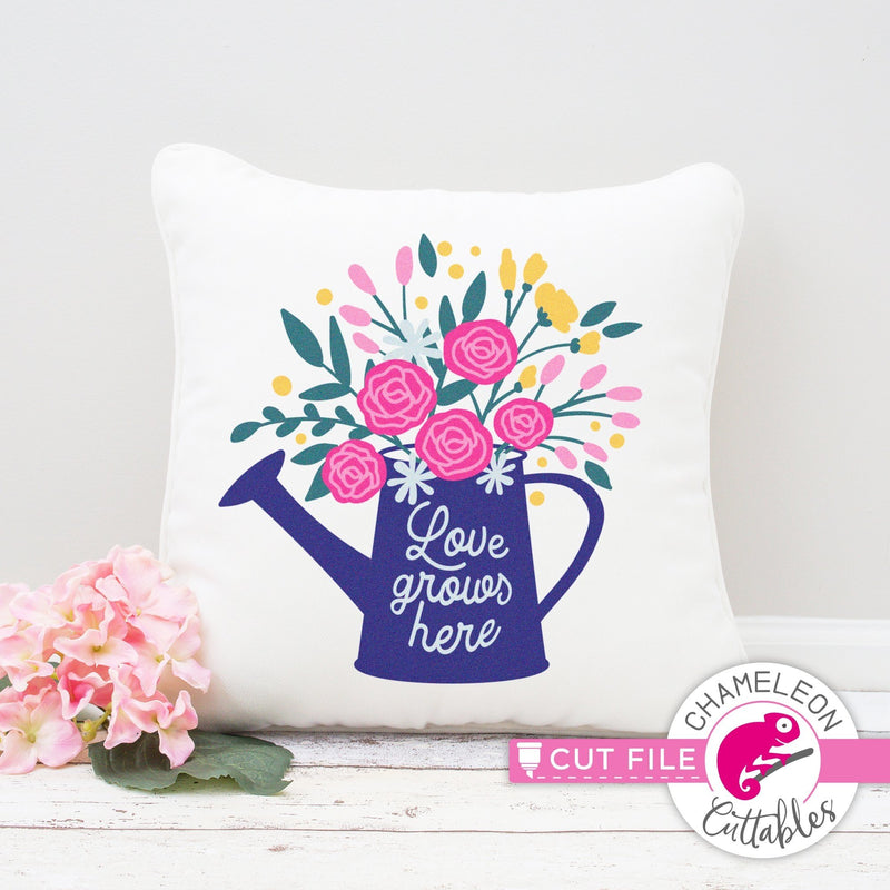 Copy of Love grows here Watering Can layered svg png dxf eps jpeg SVG DXF PNG Cutting File