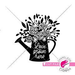 Love grows here Watering Can svg png dxf eps jpeg SVG DXF PNG Cutting File