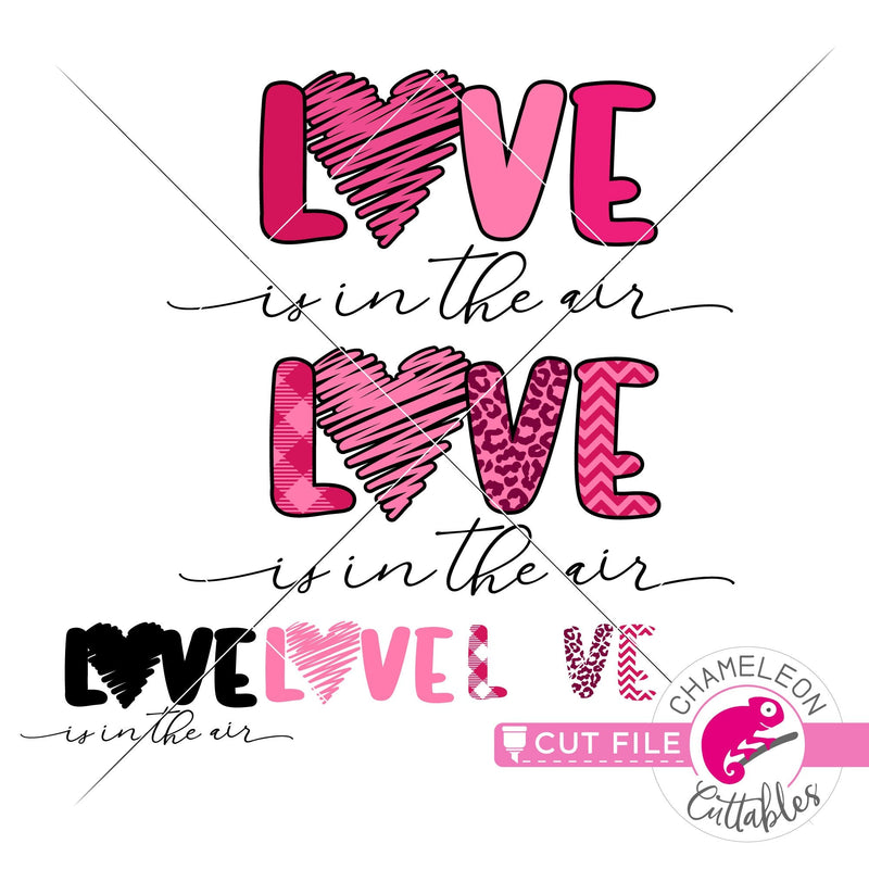 Love is in the air with Pattern Valentines day svg png dxf eps jpeg SVG DXF PNG Cutting File