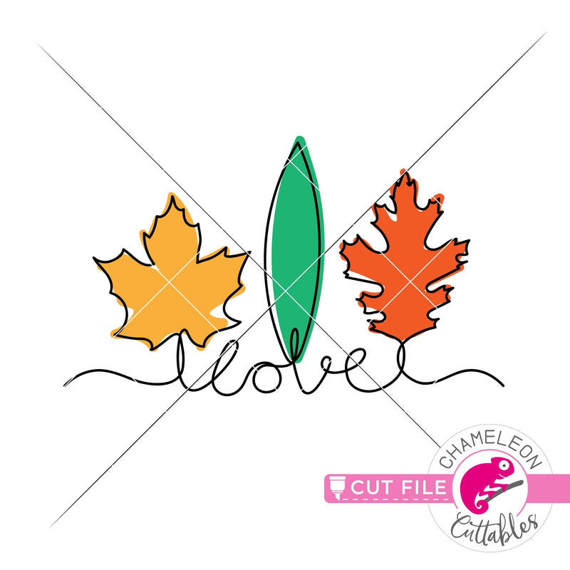 love leaves line art layered svg png dxf eps jpeg SVG DXF PNG Cutting File