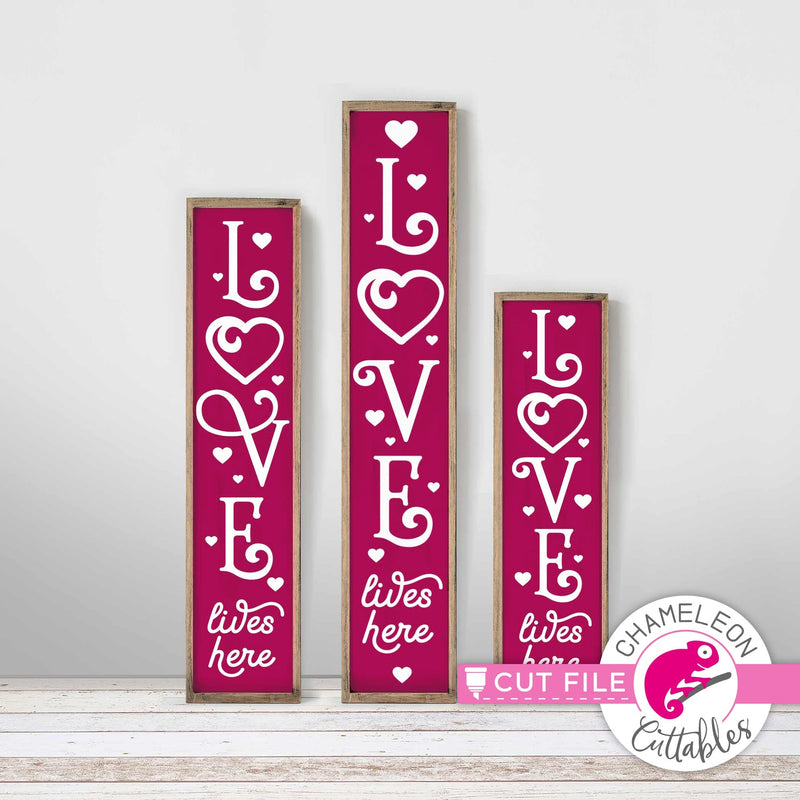 Love lives here vertical svg png dxf SVG DXF PNG Cutting File