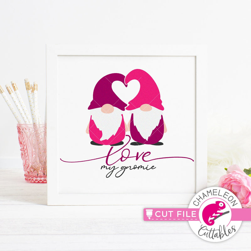 Love my gnomie gnome Valentines day svg png dxf eps jpeg SVG DXF PNG Cutting File