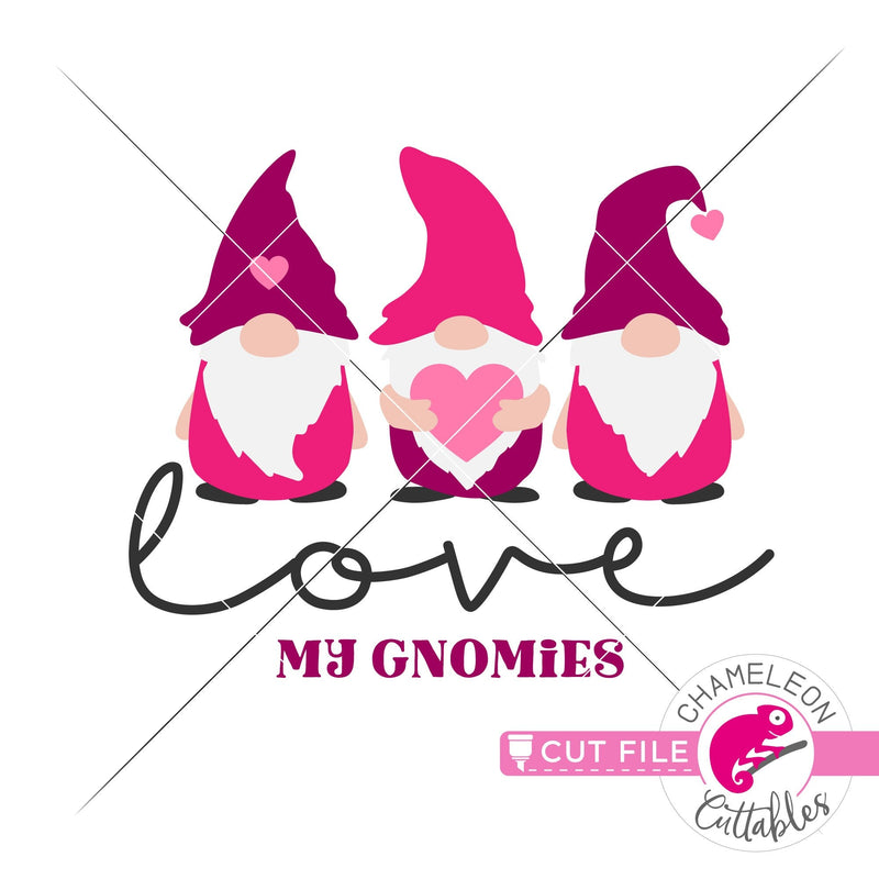 Love my gnomies gnome Valentines day svg png dxf eps jpeg SVG DXF PNG Cutting File