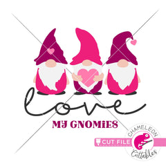 Love my gnomies gnome Valentines day svg png dxf eps jpeg SVG DXF PNG Cutting File
