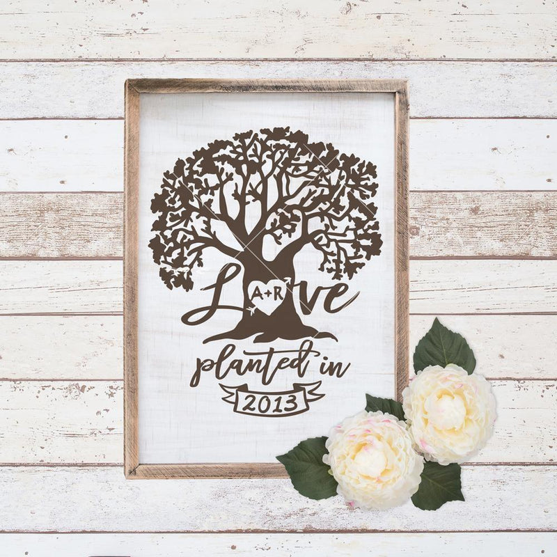 Love Planted In Personalizable Tree Svg Png Dxf Eps Svg Dxf Png Cutting File