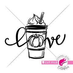 Love Pumpkin Spice Latte sketch svg png dxf eps jpeg SVG DXF PNG Cutting File