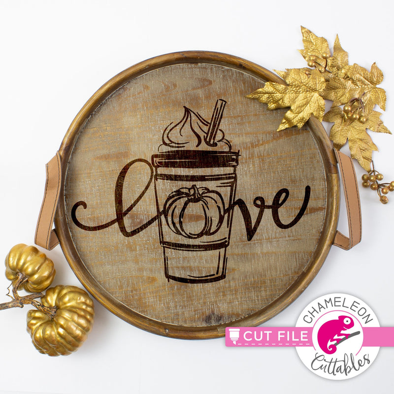 Love Pumpkin Spice Latte sketch svg png dxf eps jpeg SVG DXF PNG Cutting File