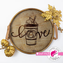 Love Pumpkin Spice Latte sketch svg png dxf eps jpeg SVG DXF PNG Cutting File