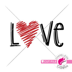 Love Sketch Heart Drawing Valentines day svg png dxf eps jpeg SVG DXF PNG Cutting File